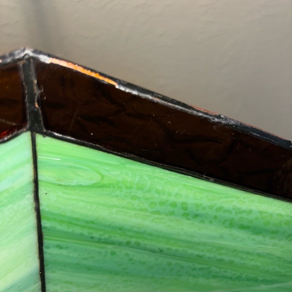 Stained Glass Lampshades & Metal Tree Overlays Tiffany Style Slag - Picture 11 of 12